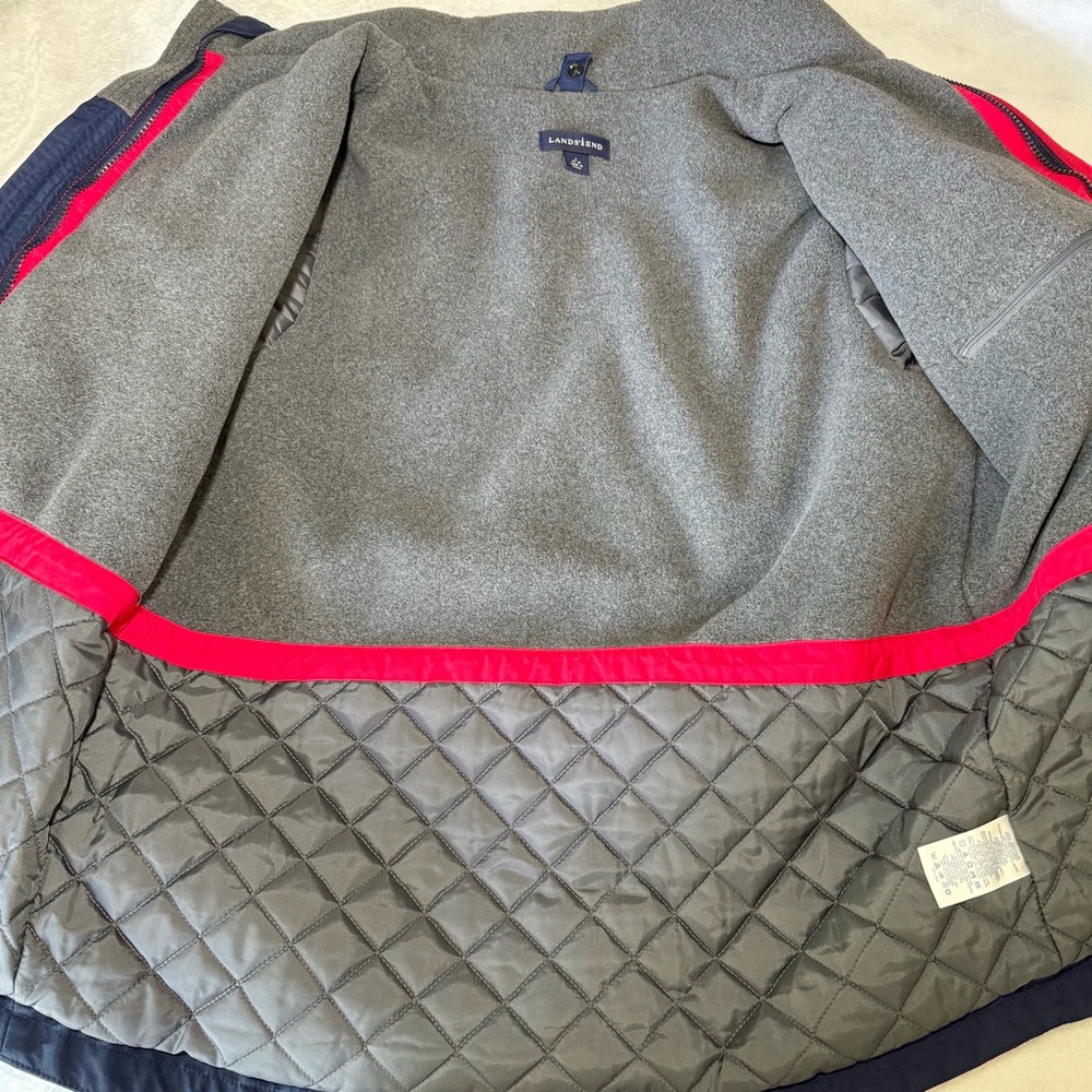 Lands’ End Youth 14–16 Winter Jacket‎ Red & Navy Colorblock - Picture 5 of 7